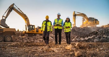Construction Site With Excavators